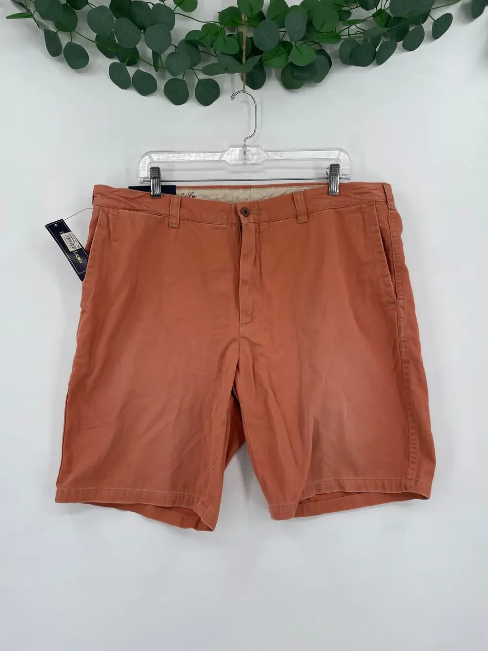NWT Polo Ralph Lauren Burnt Orange Mens Bermuda Chino Flag Cotton Shorts 38